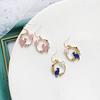 Feel Gold Cute Cat Gift Blue Pink "Cat Earrings" Women's (Earrings & Set)