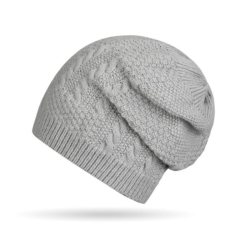 Autumn Winter Women Men Twist Knitted Cap Outdoor Pullover Cap