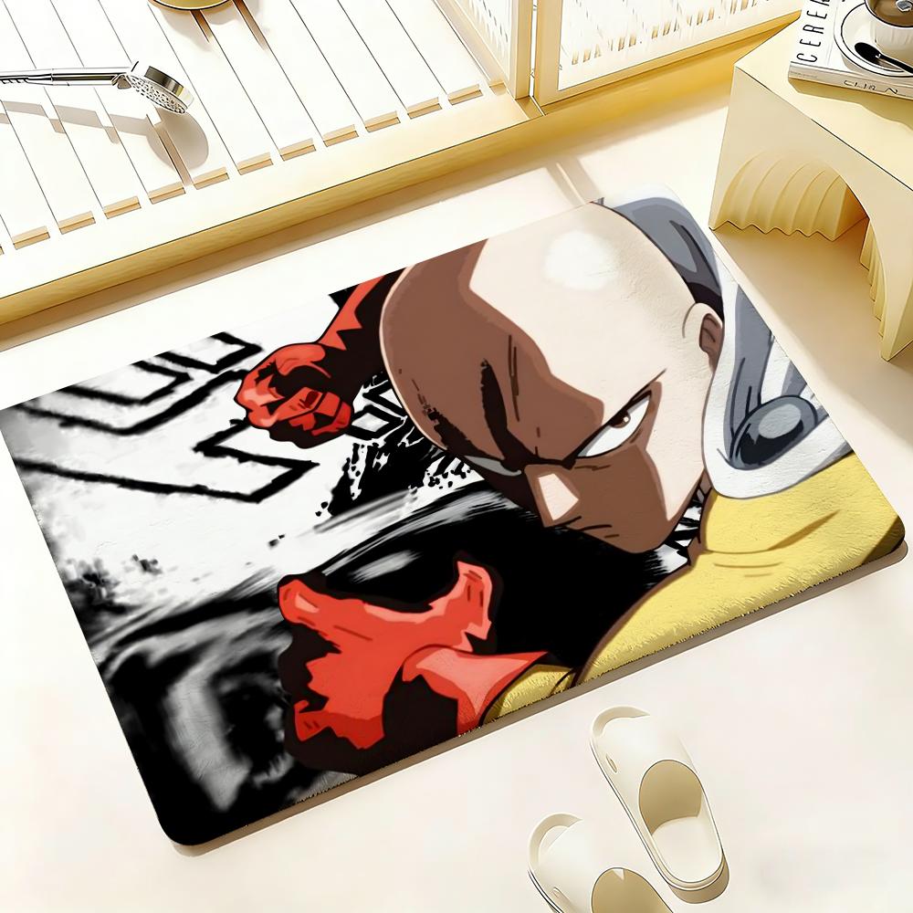 Anime Hot O-One-Punch Man Floor Mat Bedroom Living Room Flannel Door Mat Non-Slip Home Decor