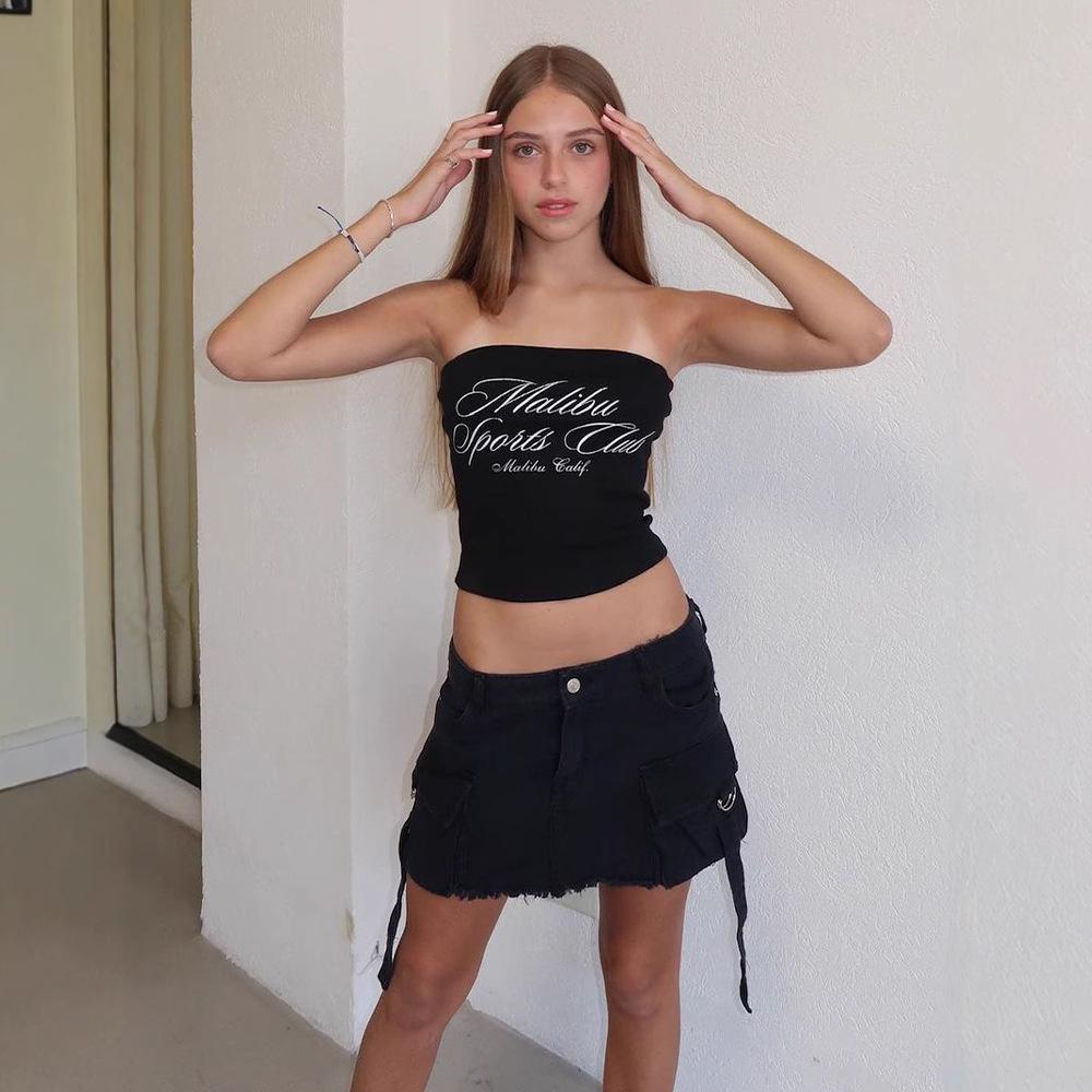 

Women s Spicy American Style Letter Print Crop Top Extra Large