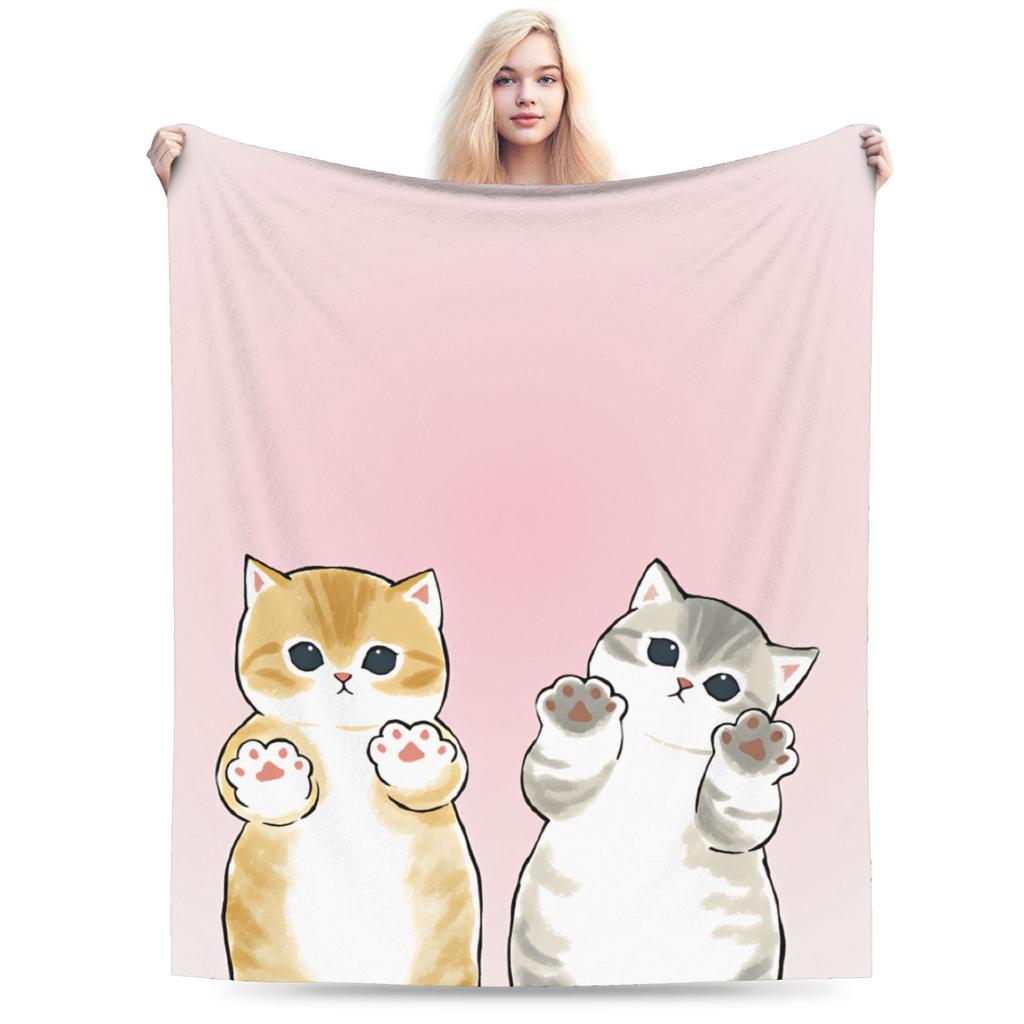 Mofusand Super Warm Blanket  Kids Adult Plush Throw Blanket Funny Outdoor Flannel Bedspread Sofa Bed Cover