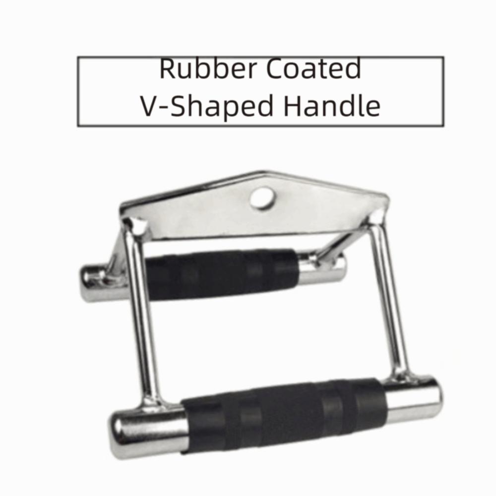 Heavy Duty Pull Down Cable Machine Attachment Rubber Handgrips Double D Handle  Home Gym