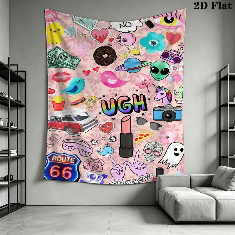 Stylish Graffiti Pattern Home Decor Tapestry, Wall Hanging, Decorative RV Wall Cloth.MGT0918496