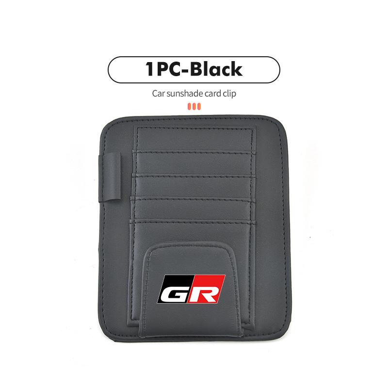 

Car Sun Visor Wallet Card Bag Cover Sunglasses Holder Auto Accessories For Toyota GR Sport Camry Prius Auris Crown Yaris Corolla