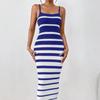 Women's Sexy Hot Girl Striped Suspender Dress with Wrapped Buttocks Long for Women Casual Dresses