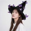 Colorful Butterfly Wizard Cap Velvet Halloween Black Cap Halloween Witch Hat  Halloween Party