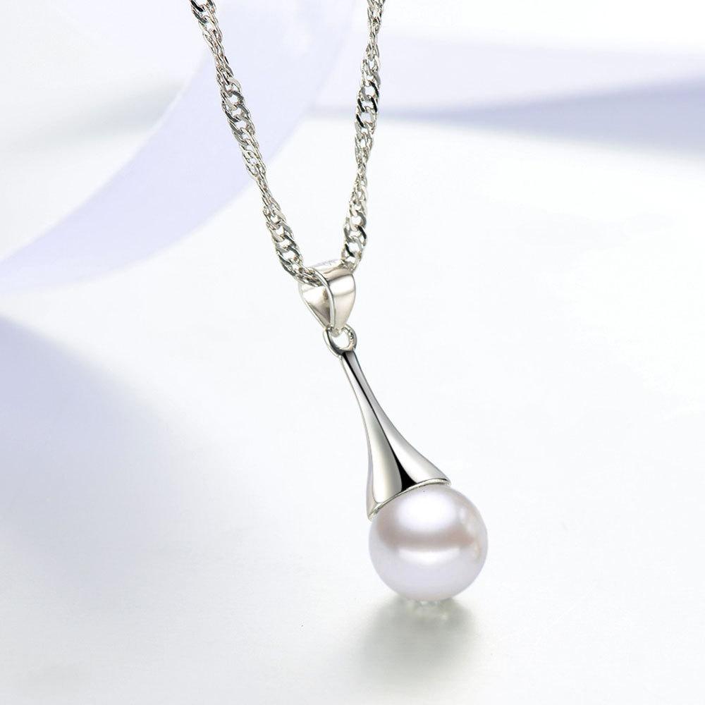Temperament Female Pearl Pendant, Female Silver-plated Jewelry, Water Drop Fashion