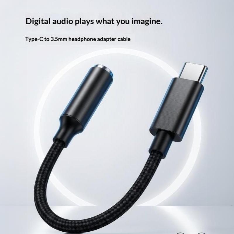 Type C to 3.5mm Jack Audio Adapter Universal Fit HiFi Stereo Sound for Car Headset Wired Earphone Use