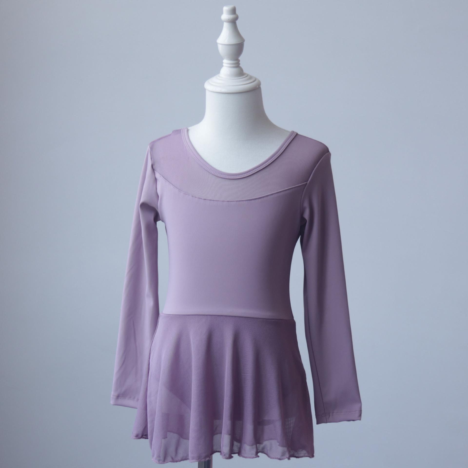 

Детская танцевальная одежда, цельные юбки, тренировочная одежда для девочек, одежда с длинными рукавами для китайских танцев, балетные девушки, танцевальные костюмы 110 темно-фиолетового