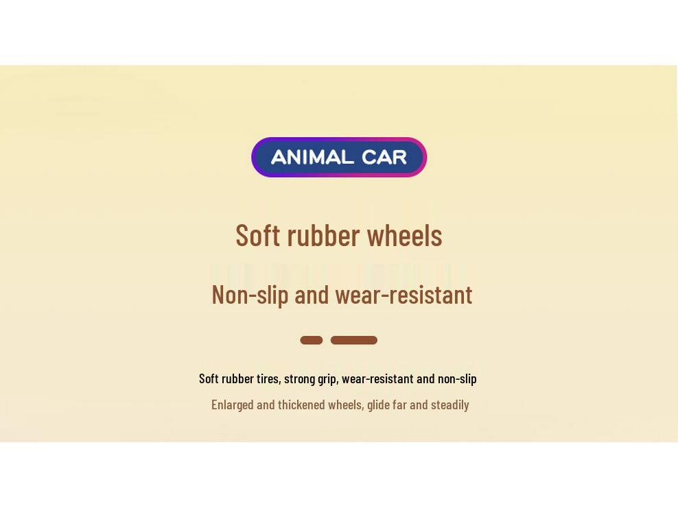 Inertial Animal Car: Educational Toy for Kids - Press and Slide