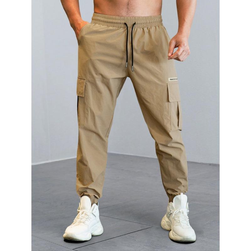

Men s bundle overalls men s spring and summer new versatile casual long pants 6 S хаки