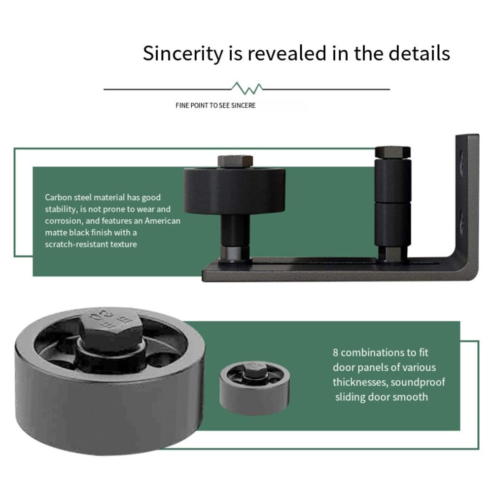 Black Finish Barn Door Floor Guide Carbon Steel Sliding Door Hardware Stay Roller American Style