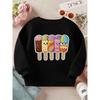 Adorable Ice Cream Popsicle Sweatshirt for : A Vibrant Long Sleeve Crewneck Pullover - Cozy Casual Top Featuring Cute Graphics for Toddlers