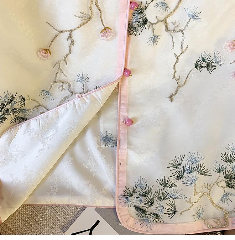 2024 Summer Women's Retro Chinese Style Embroidered Frog Button Sleeveless Vest