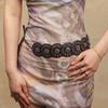 Stylish Wide Disc Belt PU Leather Waistband for Women Vintage Western Waist Belt for Dresses and Evening Parties