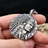 Europäischer und Amerikanischer Edelstahl Indischer Anhänger Nische Hip-Hop Herren Pulloverkette Titanstahl Halskette Schmuck