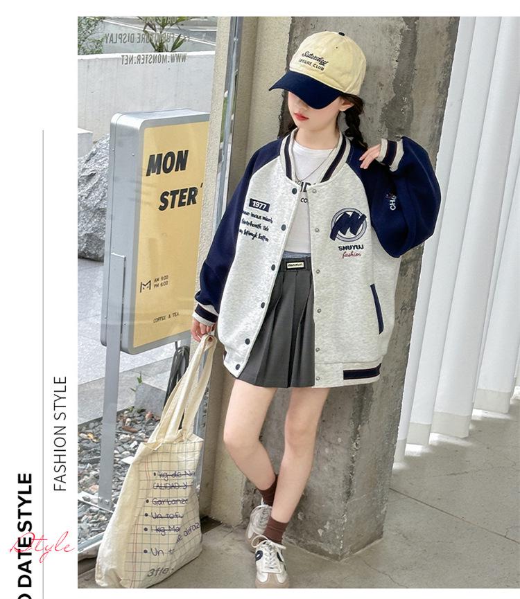 Stylische Baseballjacke für Mädchen - Frühling/Herbst 2025 Mode für große Kinder