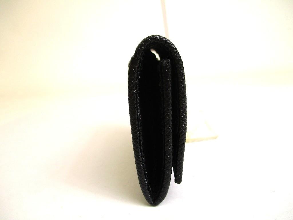 Authentic BVLGARI Black Leather Logo Clip Coin Purse #a895  Refurbished