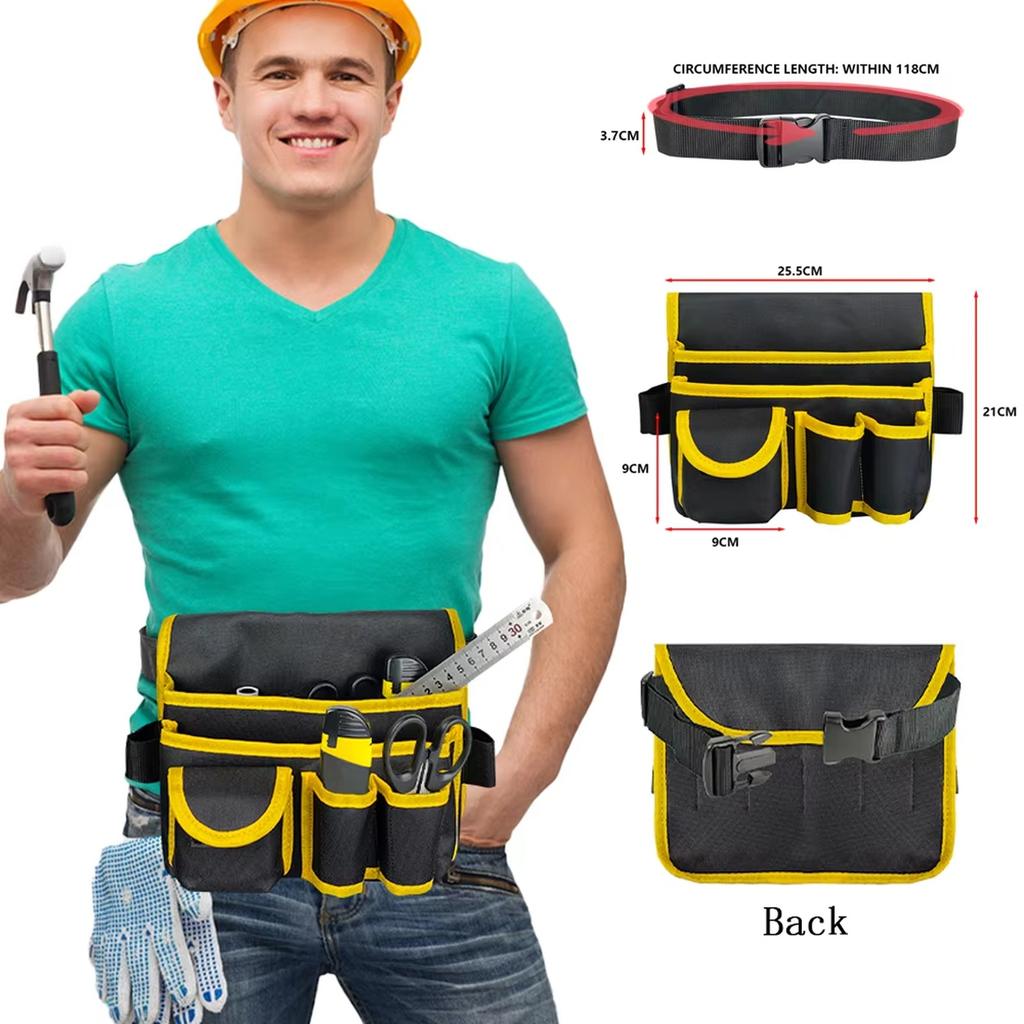 Multifunctional Tool Storage Bag Pouch Belt Electrician Drill Waist Bag Screwdriver Hardware Tool Bags Organizer