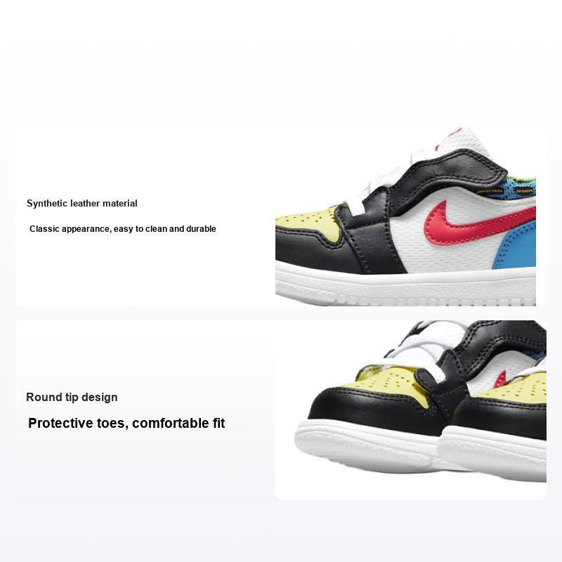 Детские кроссовки Air Jordan 1 Low TD Funky Patterns Белый Черный Light-Fusion-Red DH5928-006 22