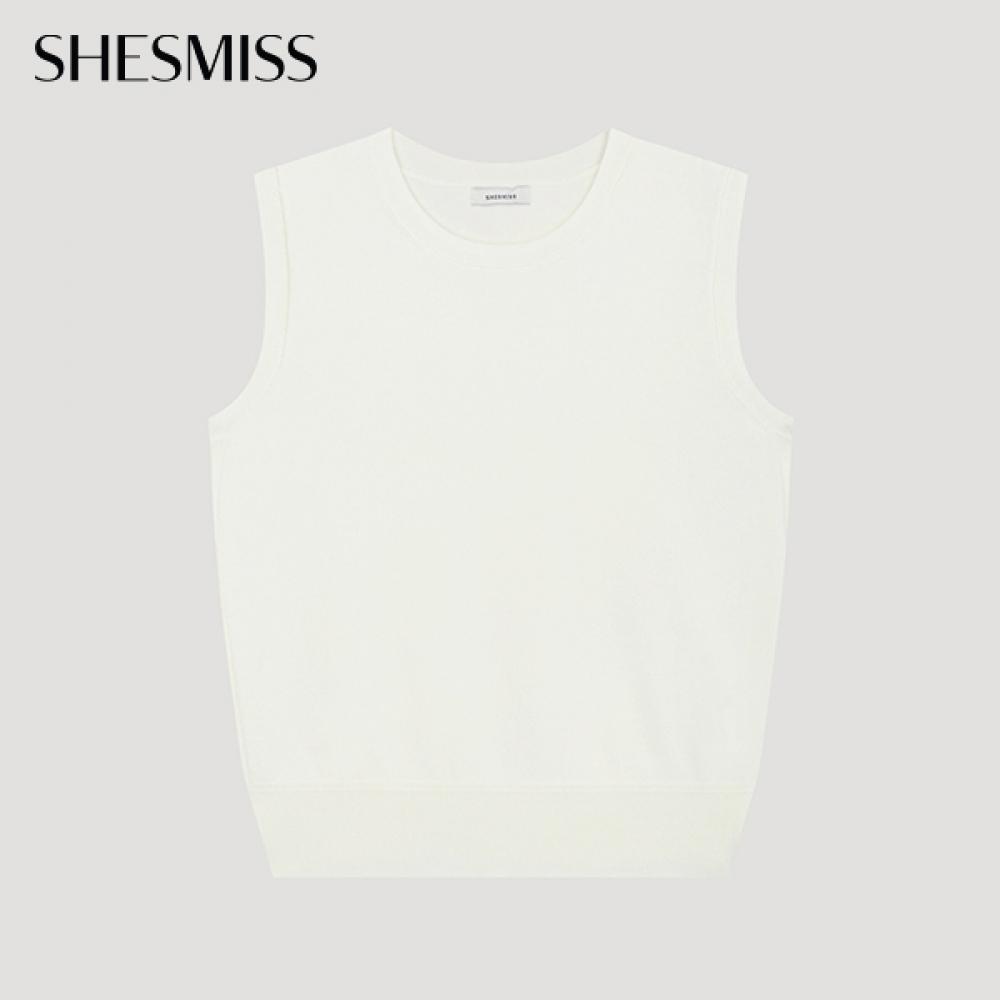 

She S miSS Round Neck SleeveleSS Knit SSkpoo22060 Iv Ivory/55
