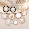 10 Pieces Fashionable Shank Buttons 18mm Beautiful Plastic Plating Gold Color Shank Buttons Woman Garment Accessories