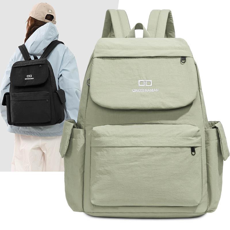 Solid Color Backpack Travel Outdoor Backpack Sports Student Schoolbag