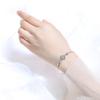 Tancise 925 Sterling Silver Zircon Bracelet Jewelry Geometric Bead Chain Link Bracelets Fashion Fine Wedding Gift for Girlfriend Women