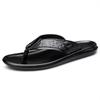 Men's Embossed Cowhide Leather Flip-Flops – Summer Beach Sandals
