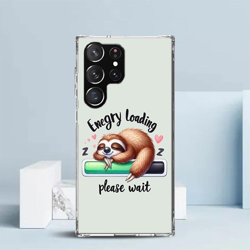 

Animal Cute Cartoon Sloth Coffee Soft Cover for Samsung Galaxy S25 Edge S26 S24 S23 Ultra Phone Case S22 S21 Plus S20 FE Print P Samsung S22