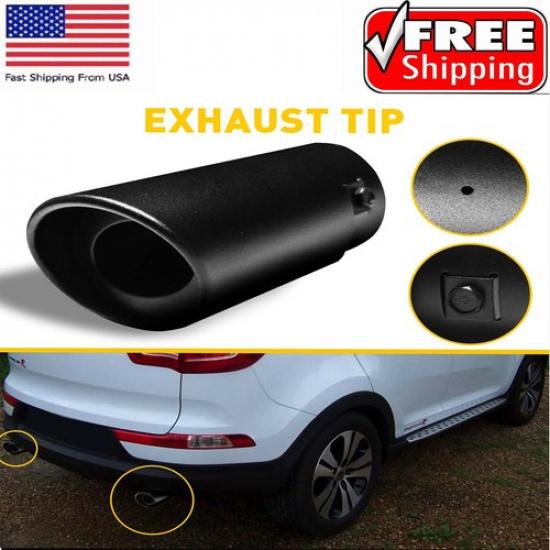 2.5  Inlet Black Car Exhaust Pipe Tip Rear Tail Throat Muffler Accessories