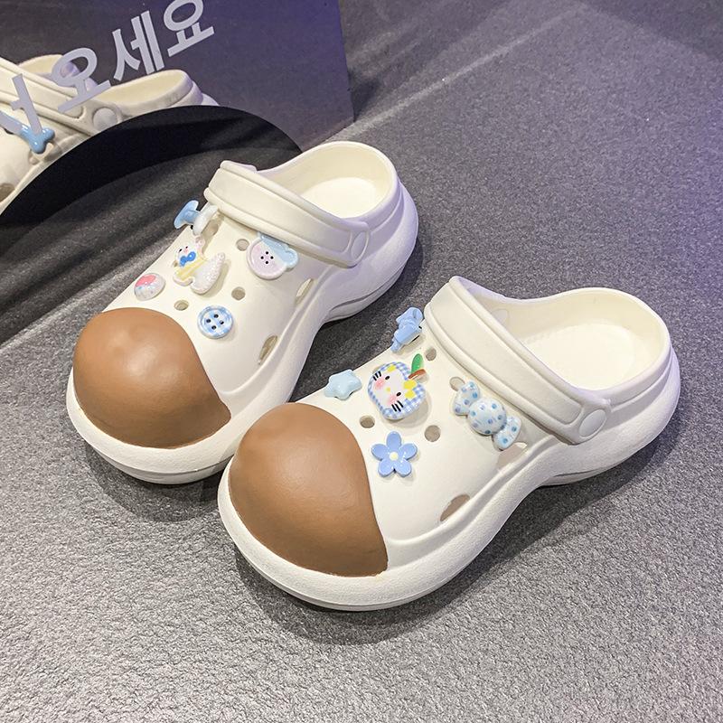 2025 new thick-soled hole shoes for women to wear in summer to increase the height of non-slip eva deodorant work cool slippers for women