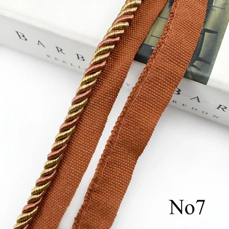 2/5/12M Meetee 6mm Two-color Lace Rope Trim Decorative Strap Webbing Cord for Sofa Curtain Sewing Handmade Material Accessories