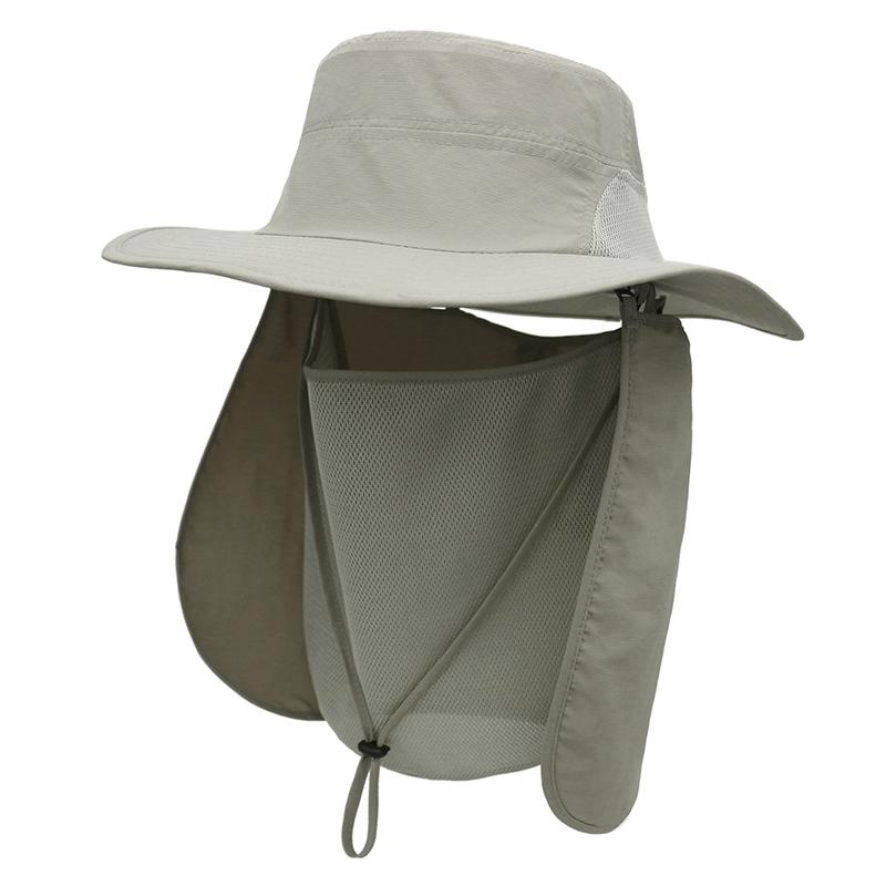 Multifunctional Sun Hat Water Resistant Lightweight UPF50 Fisherman Hat with Neck Cloth Fishing Outdoor Activity Unisex Wide Brim Hat