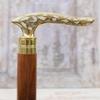 93.98 cm Walking Stick Wooden and Brass Goldene and White Walking Stick Brass Cane Gift for Grandfather, Father