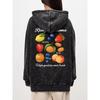 Oversized Womens Washed Hoodies Rich Fruit Aroma Printing Streetwears Comfortable Pocket Cotton Pullover Clothes
