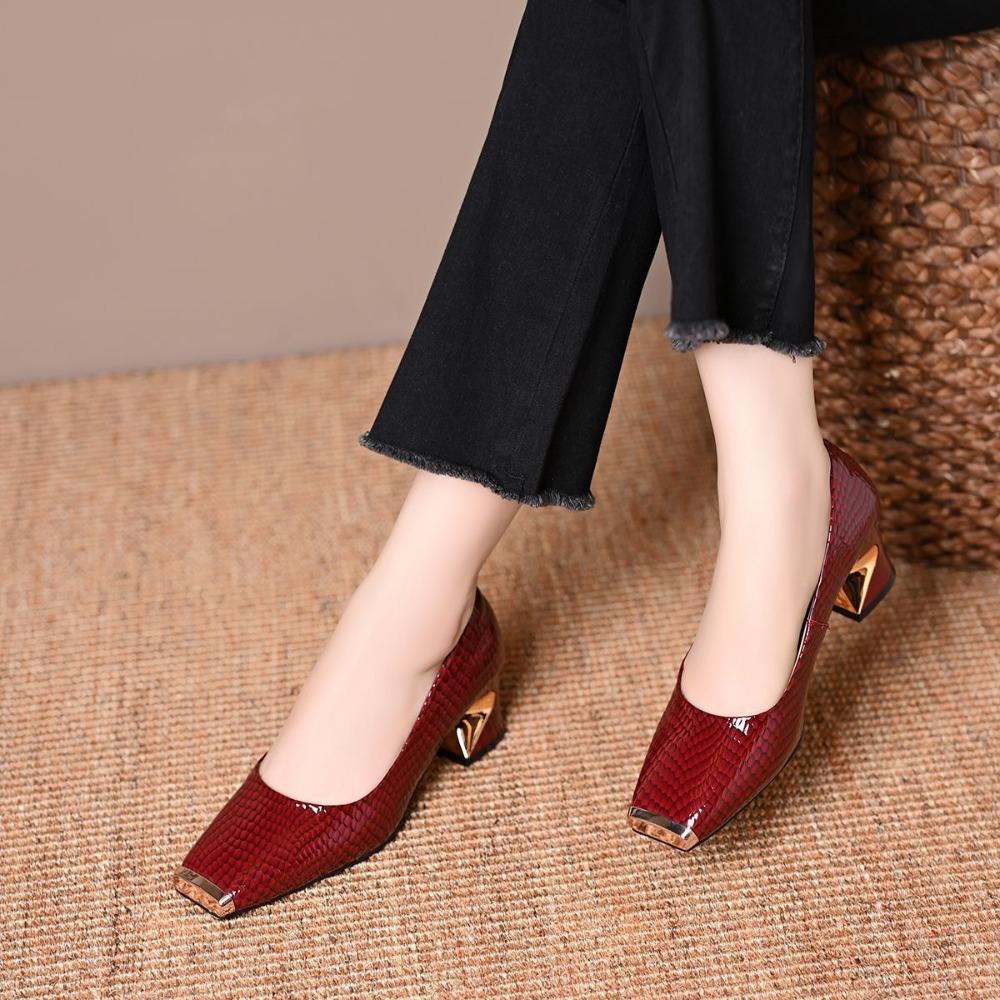 Women's French Style Square Toe Heels, Solid Color Chunky Heel Pumps, Elegant Slip on Business Office Work Shoes for Women