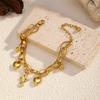 European and American Gold Electroplated Stainless Steel Bracelet Women's Love Cross Fashion Bracelet Titanium Steel Jewelry