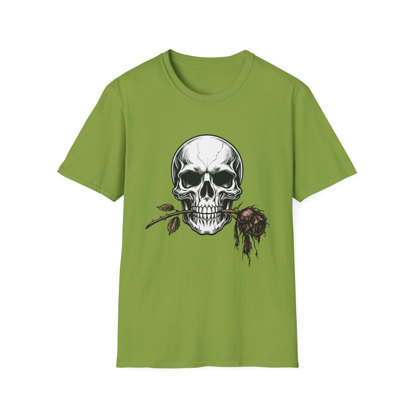 Unisex Softstyle T-Shirt Skull Rose Gothic Horror Floral Death Dark S разноцветный