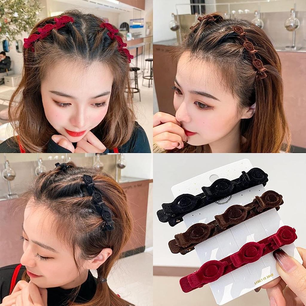 Flocking Hair Clips Hairpins for Women Fashion Handmade Geometric Braided Barrettes Headwear Girls Sweet Hairpins Hair Accessory