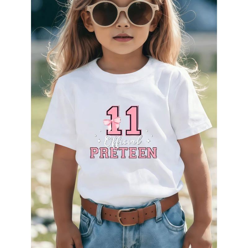 European sizes T-Shirt for Girls and Boys - Stylish Black Base with Pink and White Lettering Design