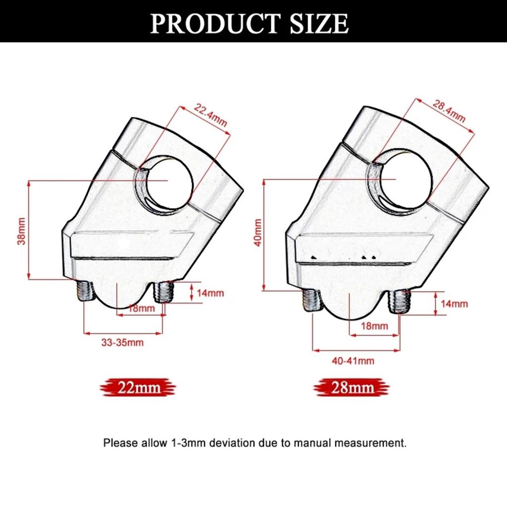 Handlebar Risers for Kawasaki Bikes 22mm 28mm Handlebar Height Adjustment Riser Bar Clamp Mount Handle Riser Bike (28mm Black)