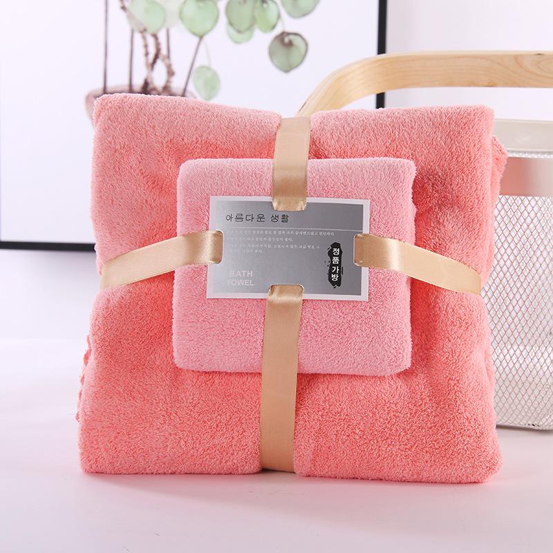 Coral Fleece Double-Sided Quick Dry Towels for Home - Mother-Child & Couple Set