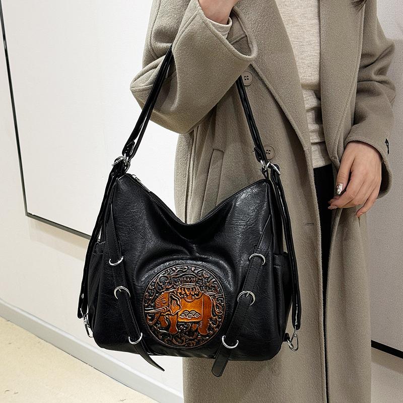 Handbag Women's Retro Underarm Bag Backpack Multi-Functional Shoulder Bag Three-Purpose Bag