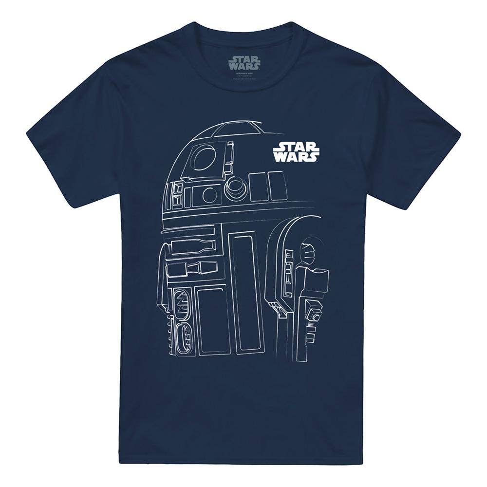 Star Wars Unisex Adult R2-D2 Outline T-Shirt