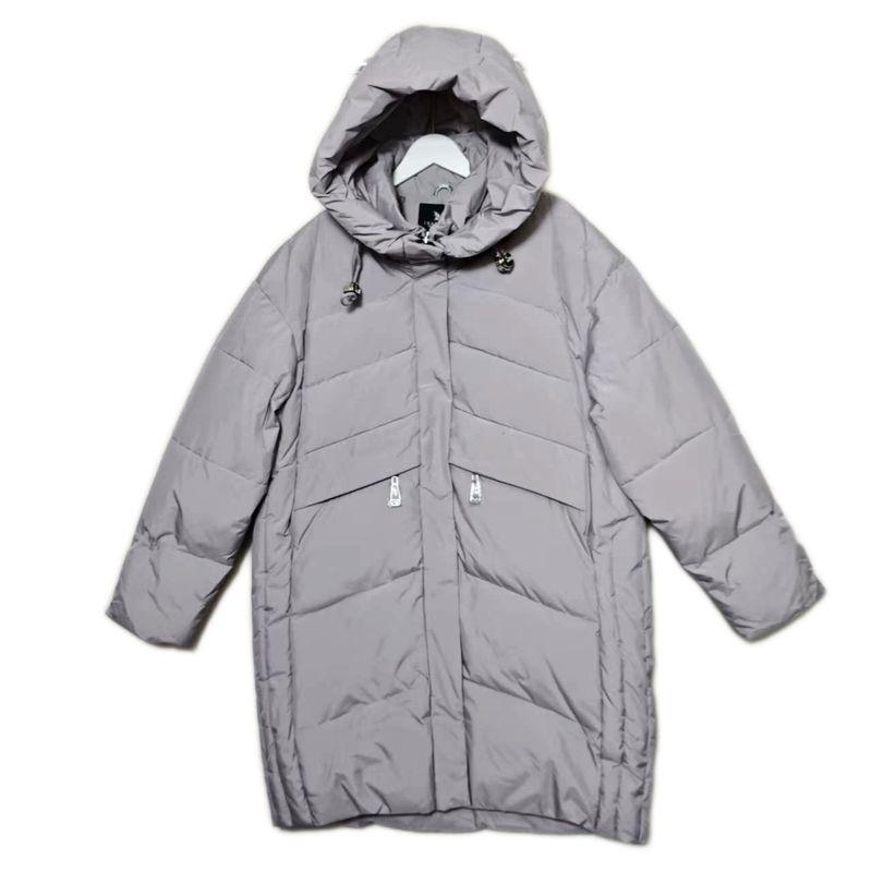 Foreign Trade Export To Russia Original Order Hood Down Cotton Cold Protective Clothing Women Mid-Length Warm Cotton-Padded Coat Solid Thick Winter