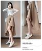 Women's Korean Style A-Line Half-Skirt, Versatile Mid-Length, Slimming Flare, Spring/Autumn Fashion.