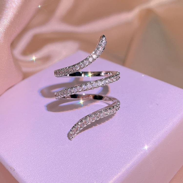 Accessories Geometric Winding Zircon Ring Personalized Simple Ring Jewelry