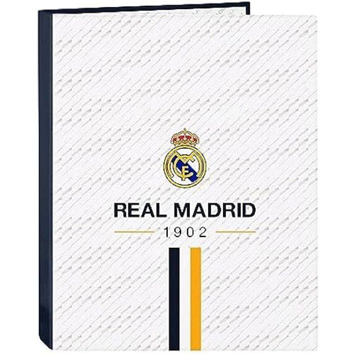 Classeur - Safta - REAL MADRID - 4 anneaux - Confortable - Résistant - Blanc