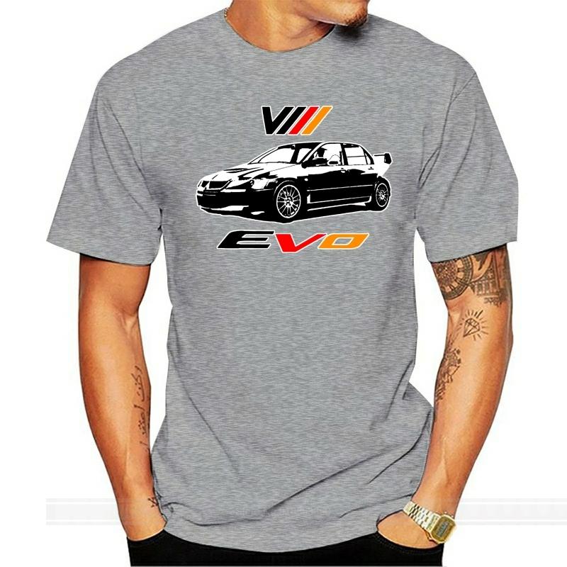 Summer Tops For Man Lancer Evolution VIII White Or Gray Jdm T-Shirt Evo 8 Rally WRC O Neck Tee Shirt Short Sleeve